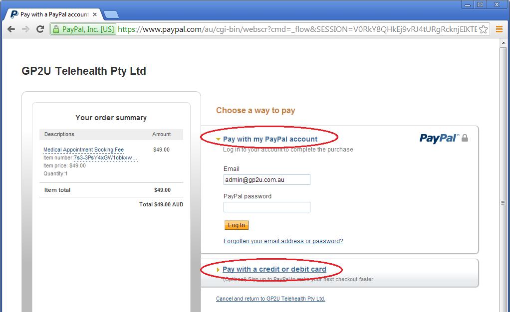And here is what the PayPal view looks like: Note that in either case you