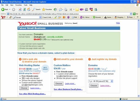 B5: Đăng nhập vào hệ thống quản lý của Yahoo.