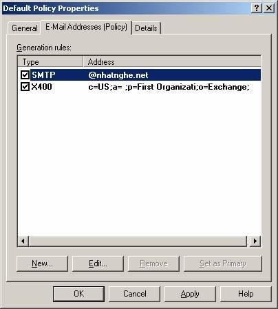 B2: Tạo user, chạy Outlook Express để test mail nội bộ, gởi thử mail ra internet. Nhớ start POP3 service. Bảo đảm mail nội bộ, mail gởi ra internet chạy tốt.