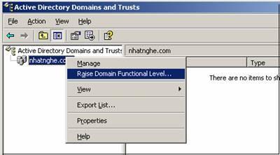 Right-click: Active Directory Domains and Trusts ->