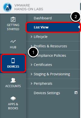 Navigate to Device List View 1.