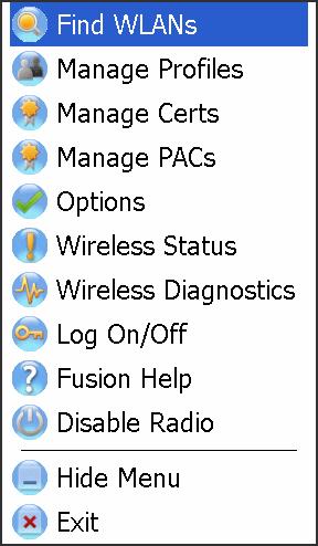 1-6 Wireless Fusion Enterprise Mobility Suite User Guide Each of the applications, except for WZC, has a chapter
