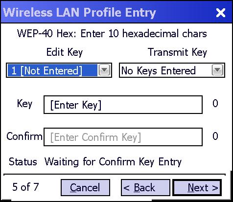4-18 Wireless Fusion Enterprise Mobility Suite User Guide Hexadecimal Keys To enter the hexadecimal key information select the Hexadecimal Keys radio button.