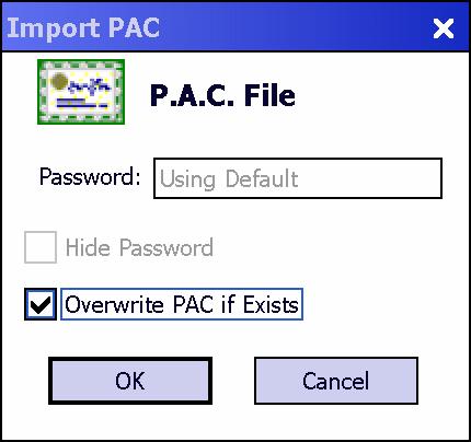 In this case, the administrator must generate an appropriate PAC file manually using commands on the PAC Authority.