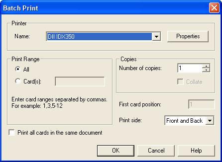 13 Print Side This option is used for single card printing (from either EPIDesigner or your application) or batch printing (from your application). Figure 5.