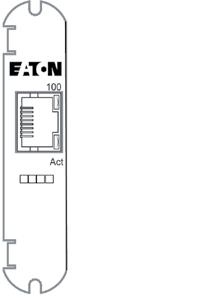 Quick Start Guide IL02601011E Power Xpert Meter 2000 Gateway Card Kit Figure 8. Location of LEDs Ethernet jack LEDs Status LED Power LED 2.