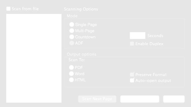 You will be asked what pages you wish to scan. 9. Click on Scan. 10. After the Scanning in Progress panel disappears click on Finish Scanning. 11. Complete the Save As panel and then click Save.