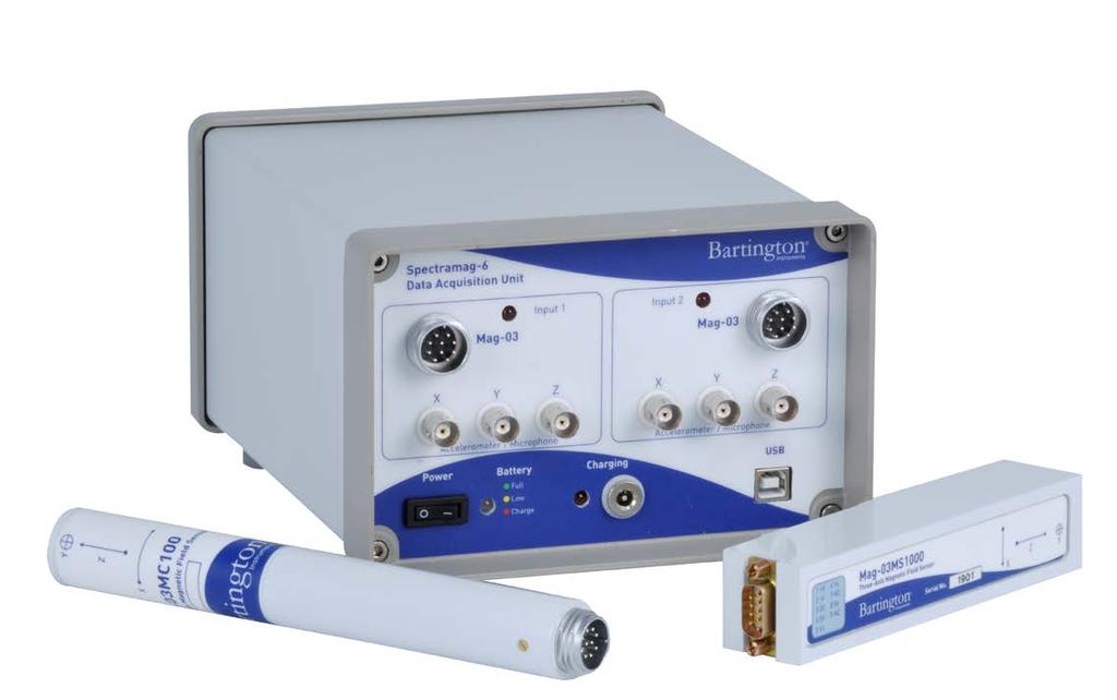 The range includes: Spectramag-6 SCU1 Mag-03DAM Product Spectramag-6 Data Acquisition Unit SCU1 Signal Conditioning Unit Mag-03DAM Data Acquisition Module Function Simultaneous