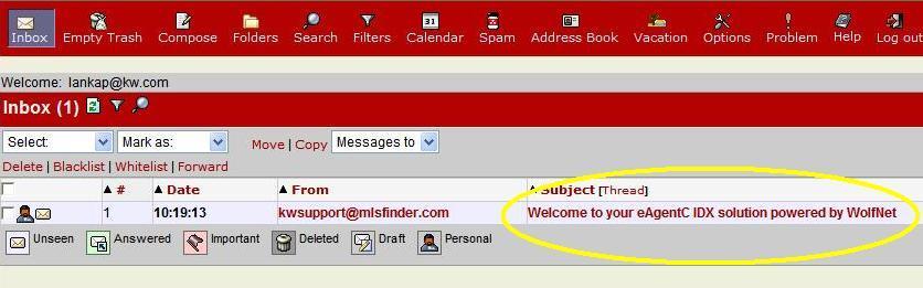 Appendix A As of June 2008, KW now automatically adds your IDX url