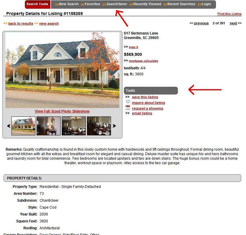 2. Now click one of your search results and let s look at the details page of a listing. Below is a partial snap shot of the information listed on the details page.