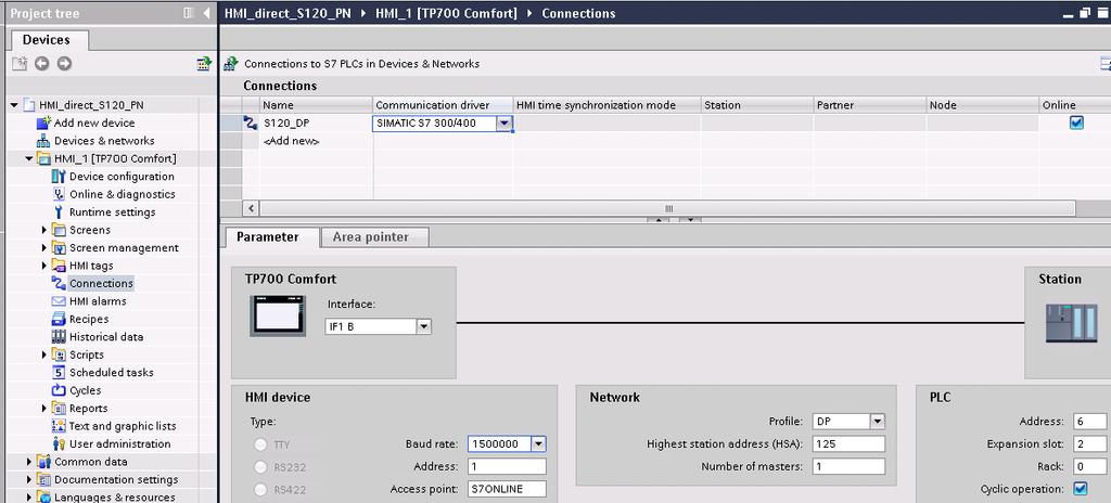 3 Technical background Communication via PROFIBUS Fig. 3-3 Select the PROFIBUS interface of your HMI.