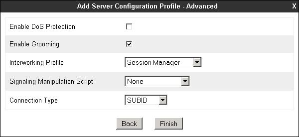 7.8. Server Configuration Server Profiles are created to define the parameters for the Avaya SBCE peers; Session Manager (Call Server) at the enterprise and the Cox managed SPE device (Trunk Server).