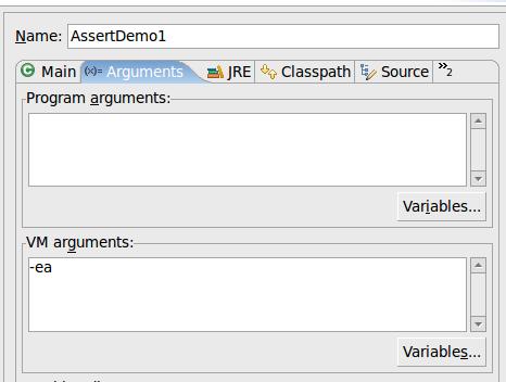 Enabling Assertions at Runtime Assertion checking defaults to off