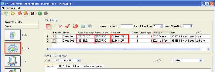 Figure 2 4. Click Clients button add 1 group (click green +) Fig. 3 Double click inside Interface cell make one 802.3 & one 802.