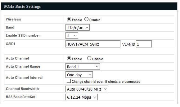 4-3-2. 5GHz 11ac 11an The 5GHz 11ac 11an menu allows you to view and configure information for your access point s 5GHz wireless network across four categories: Basic, Advanced, Security and WDS.