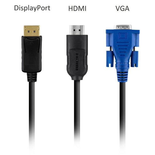 Flexible connectivity DisplayPort, HDMI, and VGA, inputs offer a wide range of