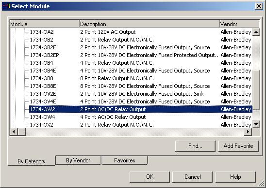 Chapter 4 Configure the Adapter for Direct Connection in RSLogix 5000 Software In this example, you add a 1734-OW2 relay output and a 1734-OV4E sink output modules with standard configurations.