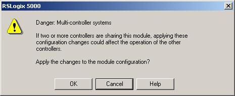 All controllers with I/O connections to the AENTR and/or the modules in its backplane need to be in program mode. 2.