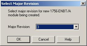 4. Click OK. The Select Major Revision dialog opens. 5.