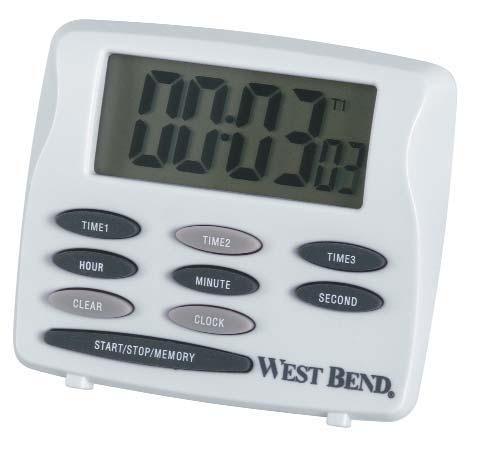 LAB ACCESSORIES Actual timer may differ from unit shown in photo. Electronic Clock/Triple Timer Three activities can be timed up or down simultaneously.