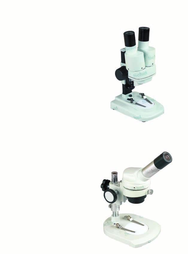MICROSCOPES / STEREO MICROSCOPES Stereo microscope SSM Plastic stereo microscope with a sharp erect image and a large field of view. The magnification is 20x (eyepiece: 10x, objective: 2x).