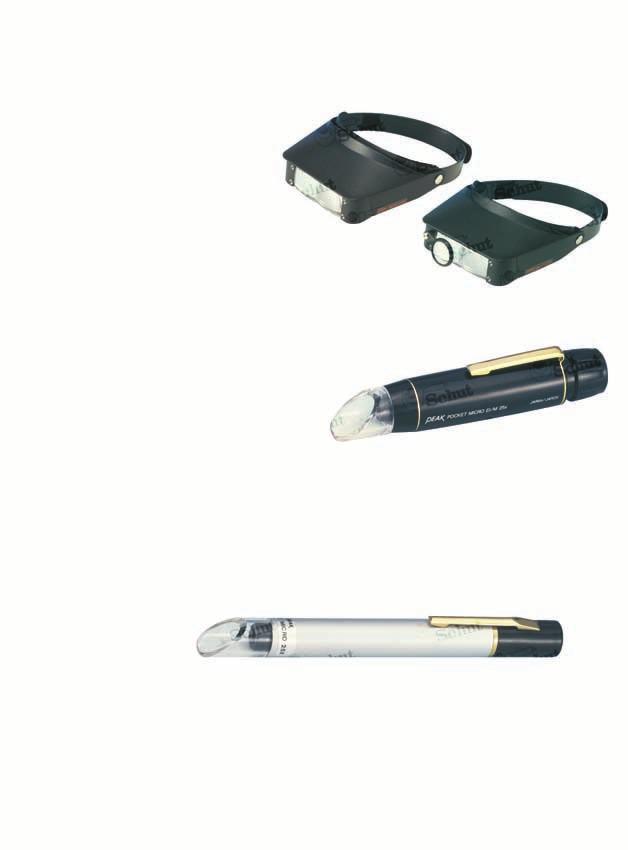 MAGNIFIERS / PEN MICROSCOPES Head magnifiers 2.2x... 5.2x Because of the velcro strip, the head magnifier can be used easily.