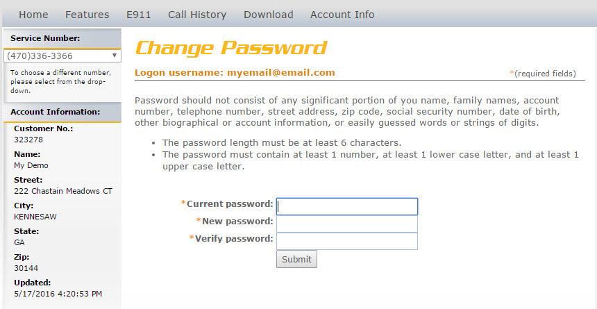 GETTING STARTED Next, you will be directed to the change password page where you will be prompted to create a new password. 4 Image.