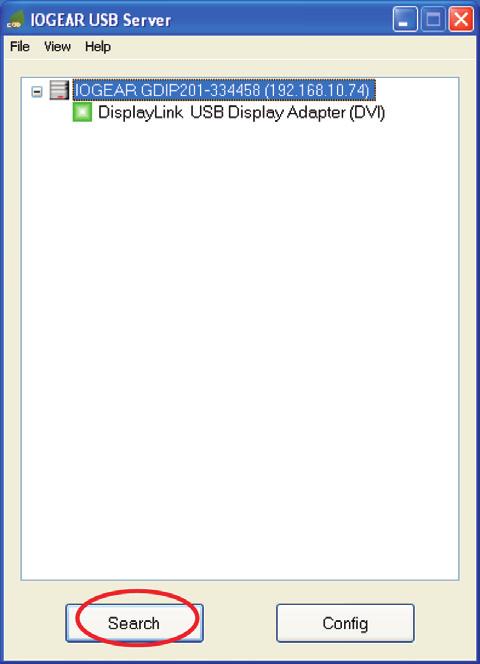 Connecting to a DVI Monitor - XP 1. The GDIP201 DVI Net ShareStation will show up on the IOGEAR USB Server utility software.