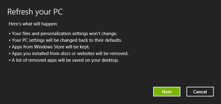 32 - Recovery 2. Click Next. 3. Select the operating system to recover (normally only one option is available). 4. Choose to keep any changes to the hard drive: a.