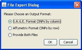 6.6. EXPORTING A DATA SET CHAPTER 6. SNPCLIP Click the OK button (bottom right of the main screen for MUGS) to save the MUGS result as a filtered data set in SNPCLIP (see Figure 6.18).