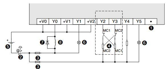 4) In-phase PLC output contacts