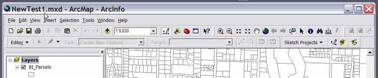 Using the ArcSketch Toolbar The ArcSketch toolbar, when activated, is used to create or load a sketch project,