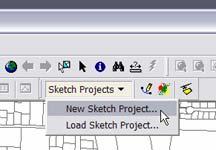 --- ArcSketch Toolbar --- Creating a New Sketch Project The user must add at least one background layer to