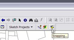Using the Snapping Tools ArcSketch has the ability to use ArcMap software s standard snapping environment.