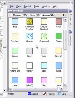 Using the Symbol Palette The ArcSketch symbol palette serves as the user interface for managing symbols; this includes how they are defined with respect to their feature class, type, and value; how