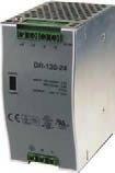 DC Power Supplies Series DR Dimensions and connection diagram End value trimpot (bottom view) 2-port isolation voltage 24 V DC current 3A up to 10 A Stabilized and short circuit protected Power