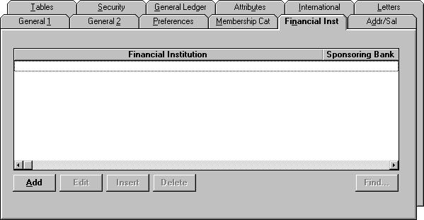 Financial Institutions Tab From the Financial Institutions tab, you can create bank and bank branch records that store information such as the bank name and location; the account name, account