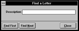 ½ Inserting a letter Inserting a letter places a new entry above the highlighted entry in the list. 1. From the Letters screen, click the Letter Type you want to insert. 2.