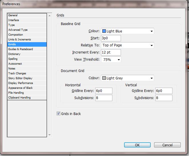 Create a baseline grid To create a baseline grid, go to Edit > Preferences > Grid and select Baseline grid.
