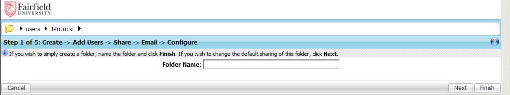 III: Manage your Folders and Files via the Web Creating a Folder 1.