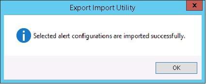 To import alerts, click the Import button.