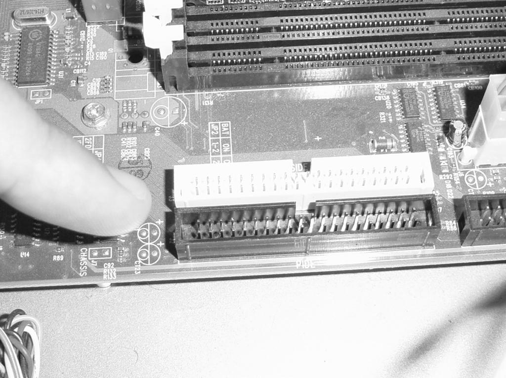 Installing an IDE Hard Drive Figure D.7 IDE connectors on your motherboard. 2. Locate your motherboard s IDE connector (your motherboard will label it).