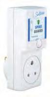 A Li SpikeGuard Spike/surge protection 6 AMPS SpikeGuard UK socket 92630000 SpikeGuard European socket 92630100 SpikeGuard Indian socket 92635300 Protection against: Mains surges/spikes Max power 6