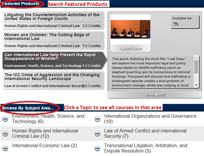 Step 5: Browse ASIL online catalog for courses you are interested in.