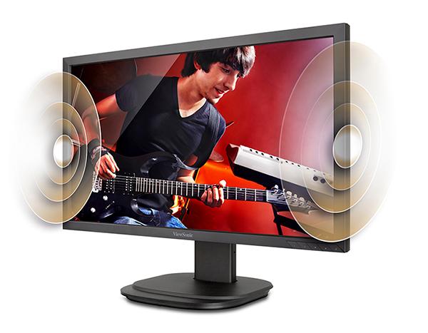 Dual Integrated Stereo Speakers This monitor is designed with two integrated 2W stereo speakers for enhanced multimedia performance with crystal-clear stereo sound.
