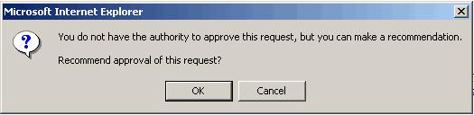 Click OK to confirm you want to navigate to the next page to review and confirm the request. 7.