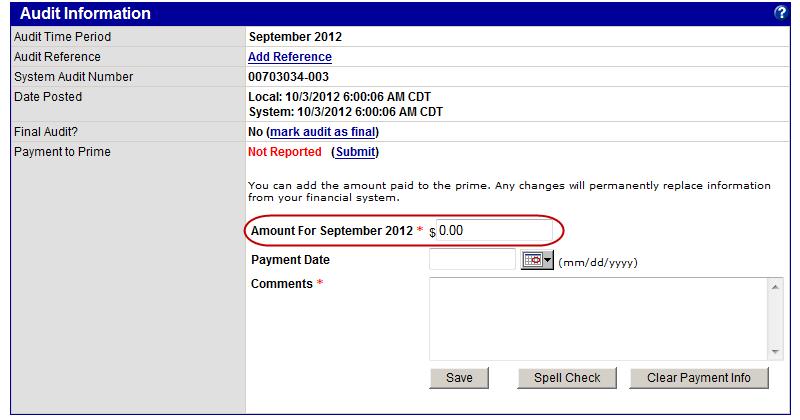 3. In the Amount field, enter the payment information. 4.