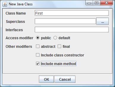 AP Computer Science Unit 1. Programs Open DrJava. Under the File menu click on New Java Class and the window to the right should appear.