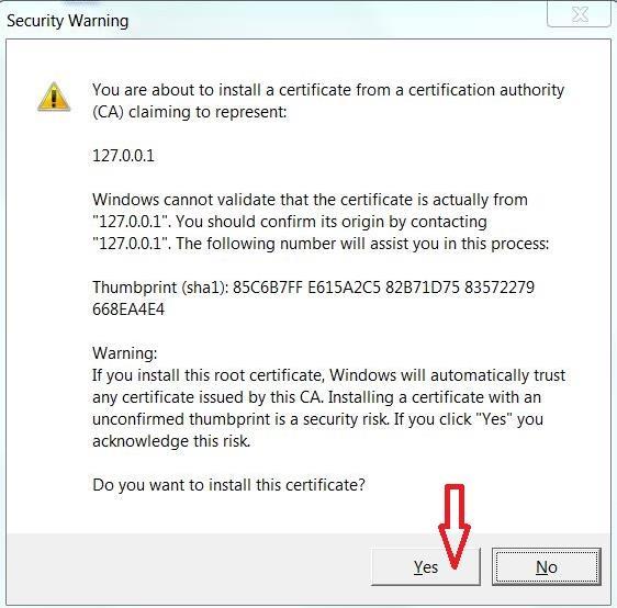 If the old version of the certificate was previously imported to the Firefox certificate store, it will be automatically deleted while running the JNLP file.