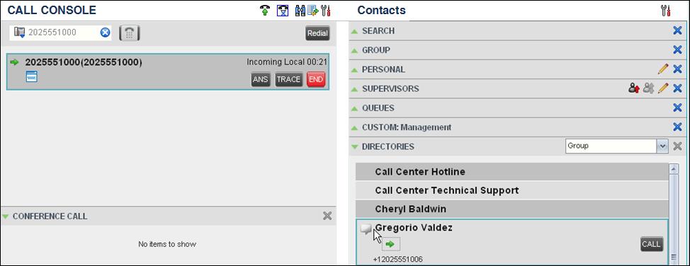 FUNCTION STEPS Dial from History In the Call Console, click the Call History button. Select Missed calls, Received calls, or Dialed calls from the drop-down list.